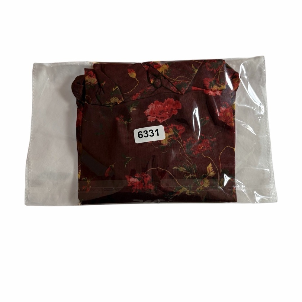 Cinq à Sept Falling Poppies Shirred Mesh Turtleneck | Floral Sheer | XS - Picture 13 of 13